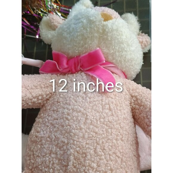 Cloud Island Pink Deer Plush Toy 12" Baby Soft Stuffed Animal With Pink Bow & Cr - Picture 6 of 6